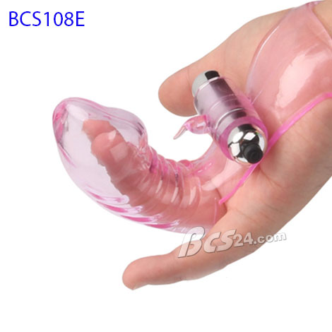 Bao silicone có rung đeo ngón tay kích thích vùng kín - (BCS108E)