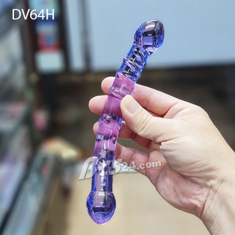 1.Dương vật giả thủy tinh pha lê 2 đầu (DV64H)