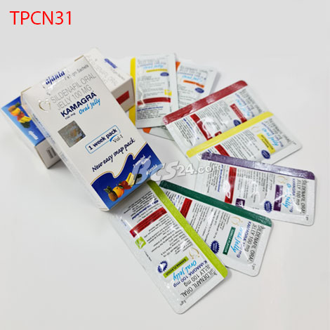 Thuốc Kamagra Oral Jelly 100mg dạng thạch trái cây. Cách trị rối loạn cương dương - (TPCN31)